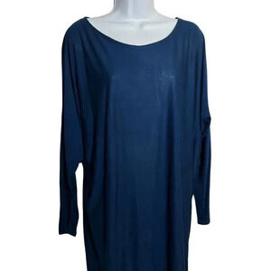 VINCE womens teal dolman sleeve viscose knit top  blue size large